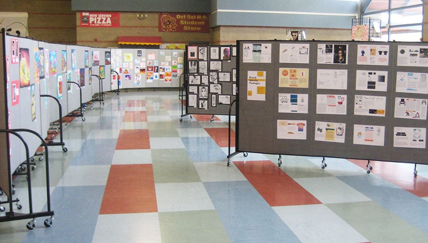 School cafeteria art show