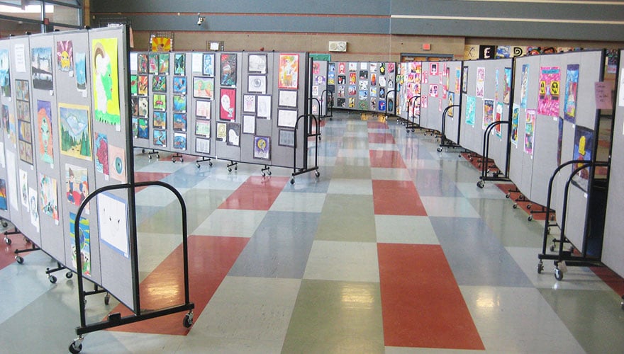 School cafeteria art show