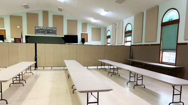 room dividers placed in large fellowship halls