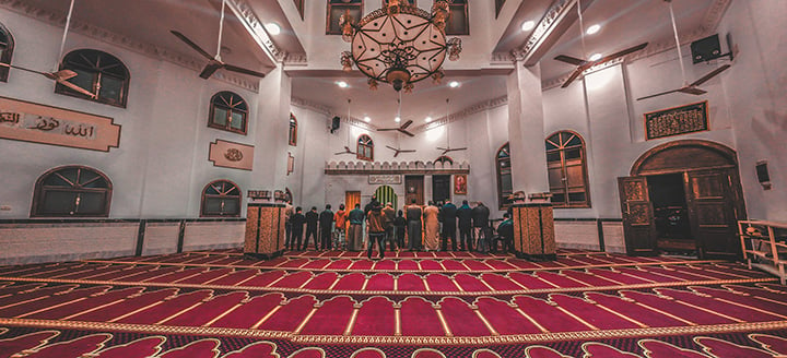 Muslim Men Gathering for Prayer