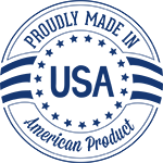 Proudly Made In The USA Badge. American Product