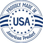 Proudly Made In The USA Badge. American Product