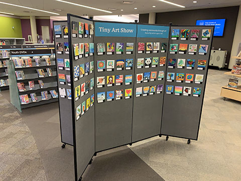 art display at a library