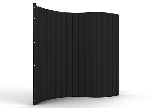 Black curved room divider