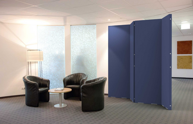 acoustical divider in use