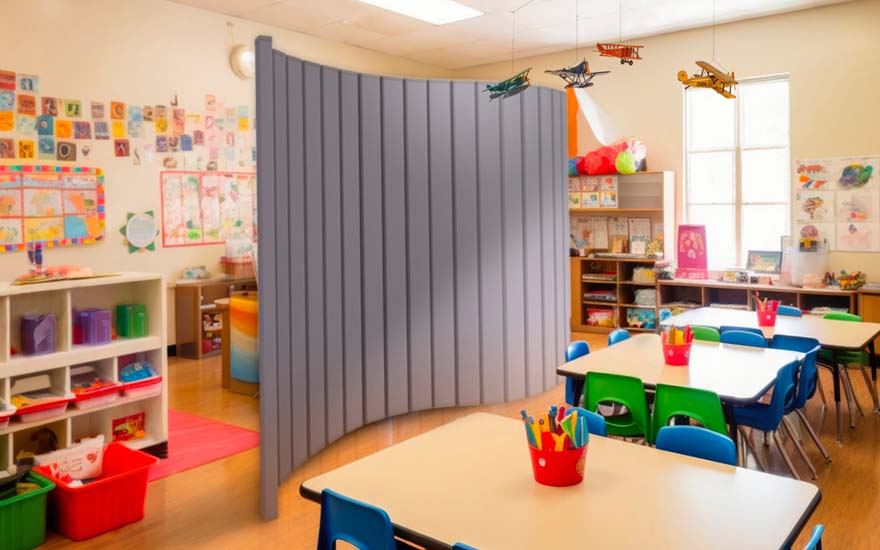 acoustical divider used in classroom