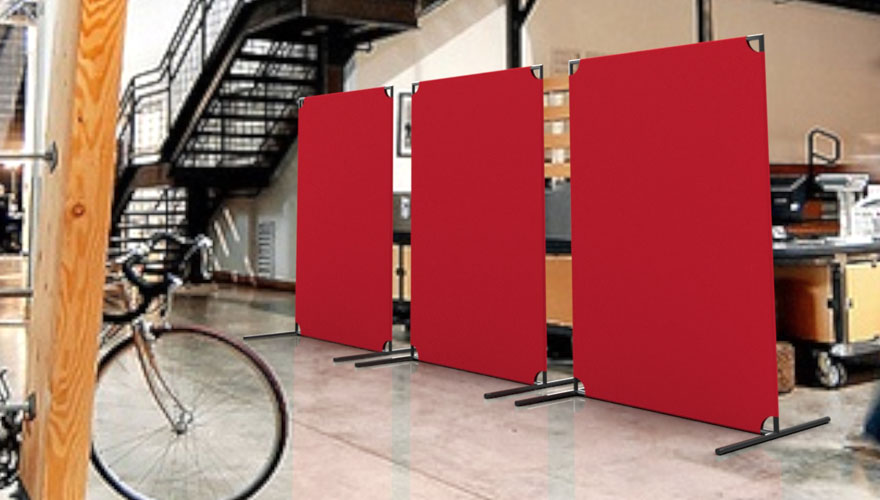 Red standing divider