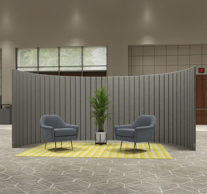 Flexible Acoustic Divider in lobby of hotel