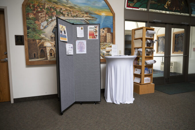 This Tri-Panel Gallery is placed at the entrance of the church